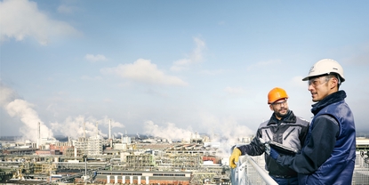 Close up picture of an engineer in a chemical plant