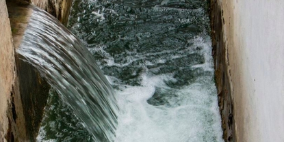 Outlet of an industrial wastewater treatment plant